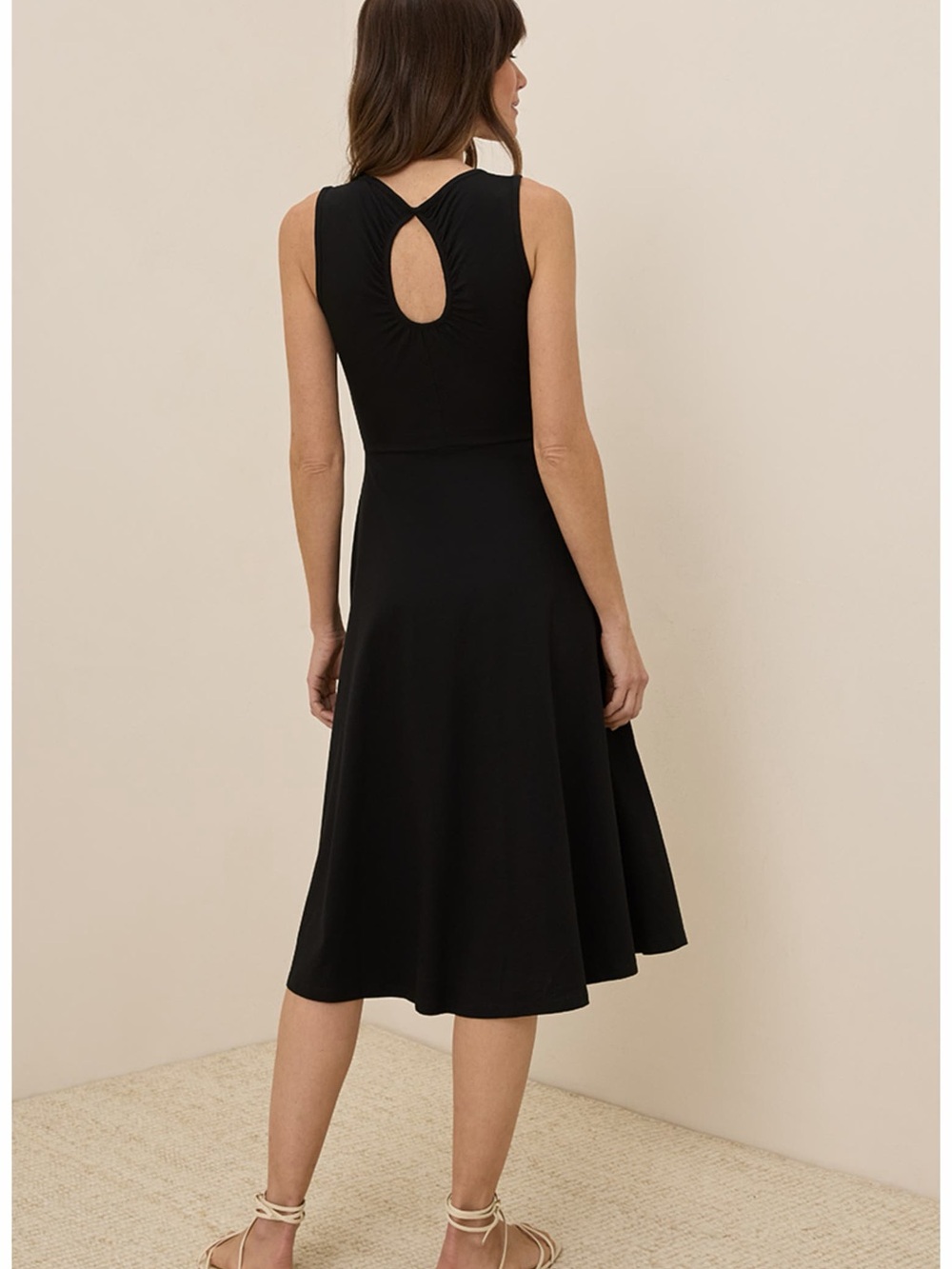 Pact Organic Cotton Fit & Flare Keyhole Back Dress Size Small - Picture 2 of 14